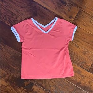 Red Shirt with White Rims and V-neck